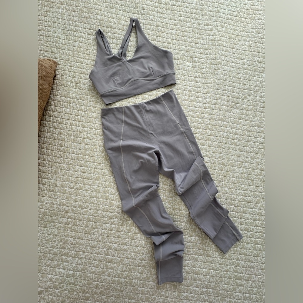Zella Full Length Studio Luxe High Waist Legging | Grey Lilac | M - Picture 3 of 12